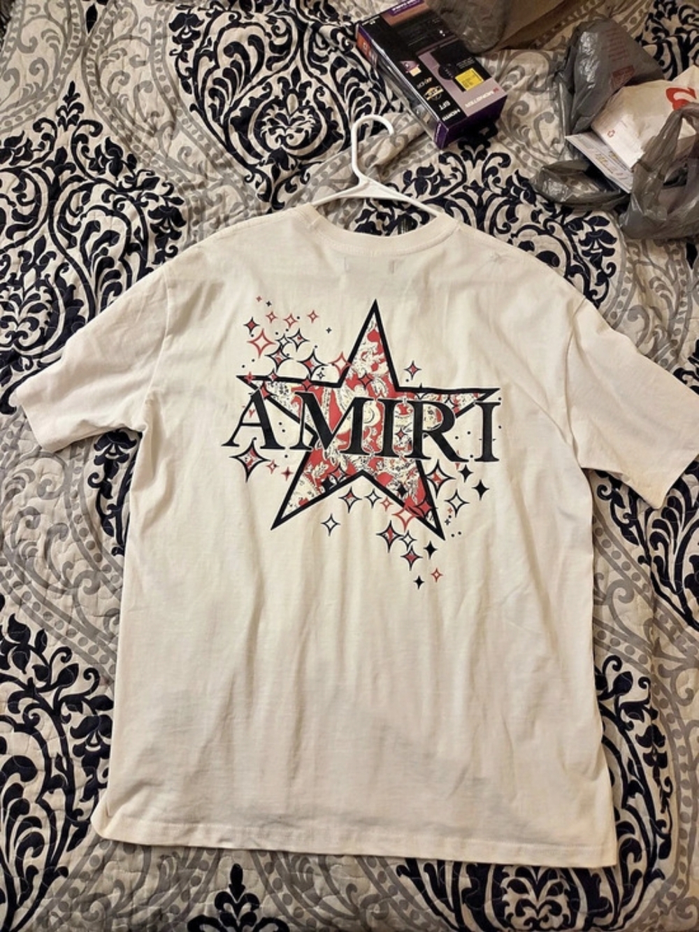 Amiri Paisley Star Tee Graphic Cotton Tee Size Medium